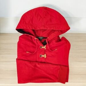 Ralph Lauren Red Womens Sweatshirt With Hood And Gold Toggles -- Size M